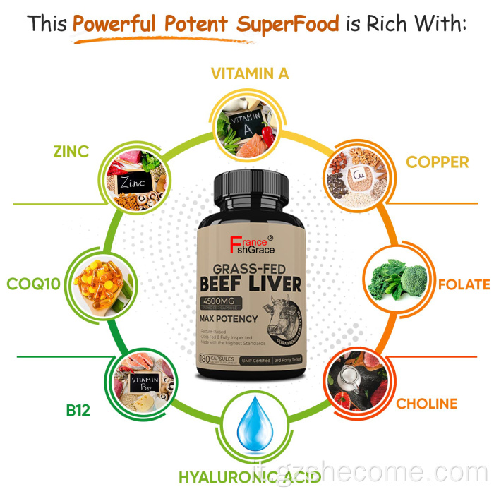 Fed erba promuove capsule di fegato di manzo a cuore sano